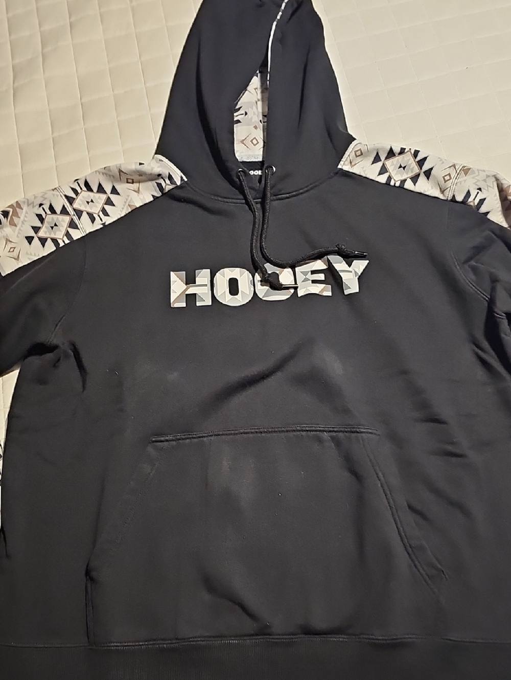 Hooey Black Hoodie with Geometric Liner